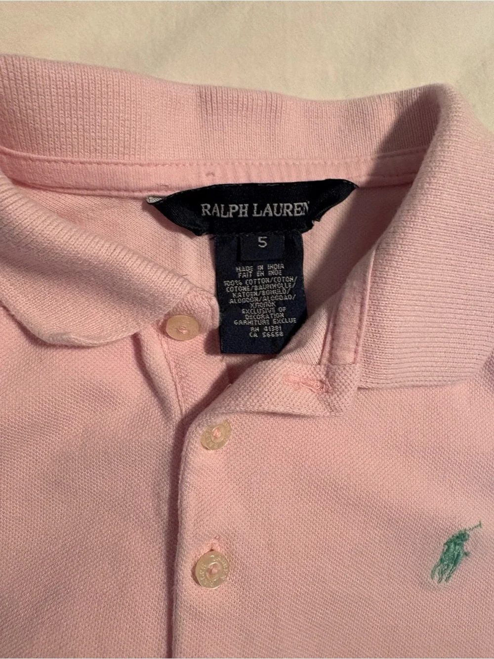 Ralph Lauren Pink Polo Dress with Ruffle Hem size 5